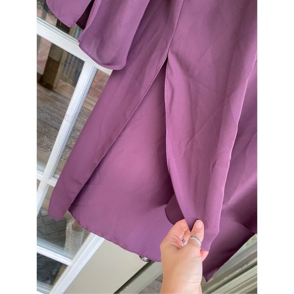 Amanda Uprichard Plum Purple Tunic Long-Sleeve Blouse Top, Size Medium, MP $159 - Picture 4 of 6